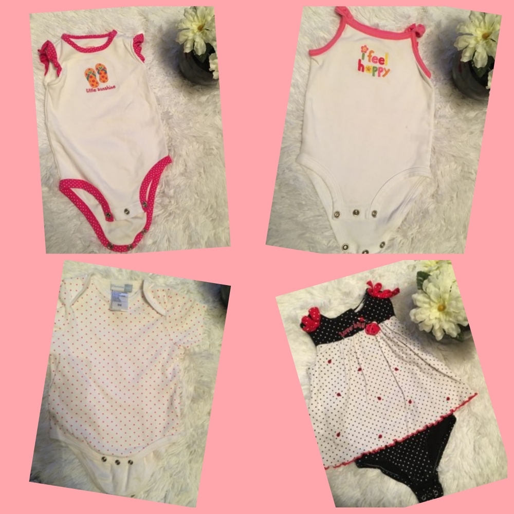 🎁3 for$15🎁 4 bundle girl onesies for 9 Mo infant
